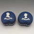 1977 Wedgwood Queen Elizabeth Jubilee Candy Box Pair Royal Blue